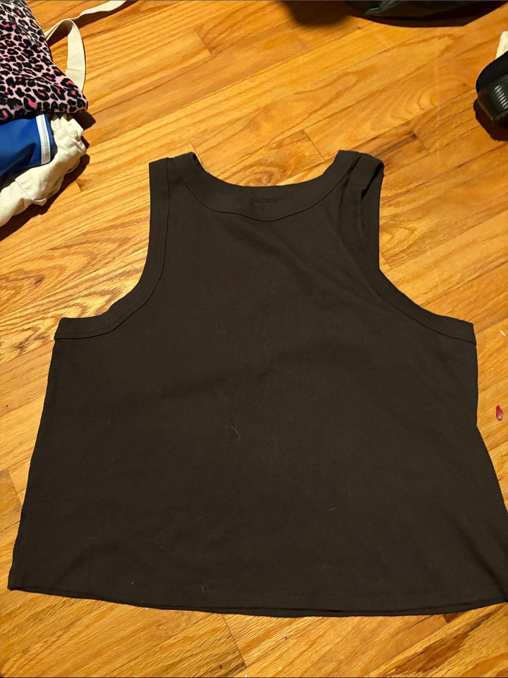 Old Navy Black Ribbed Tank Crop Top